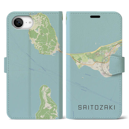 【西戸崎（福岡県）】地図柄iPhoneケース（手帳タイプ）