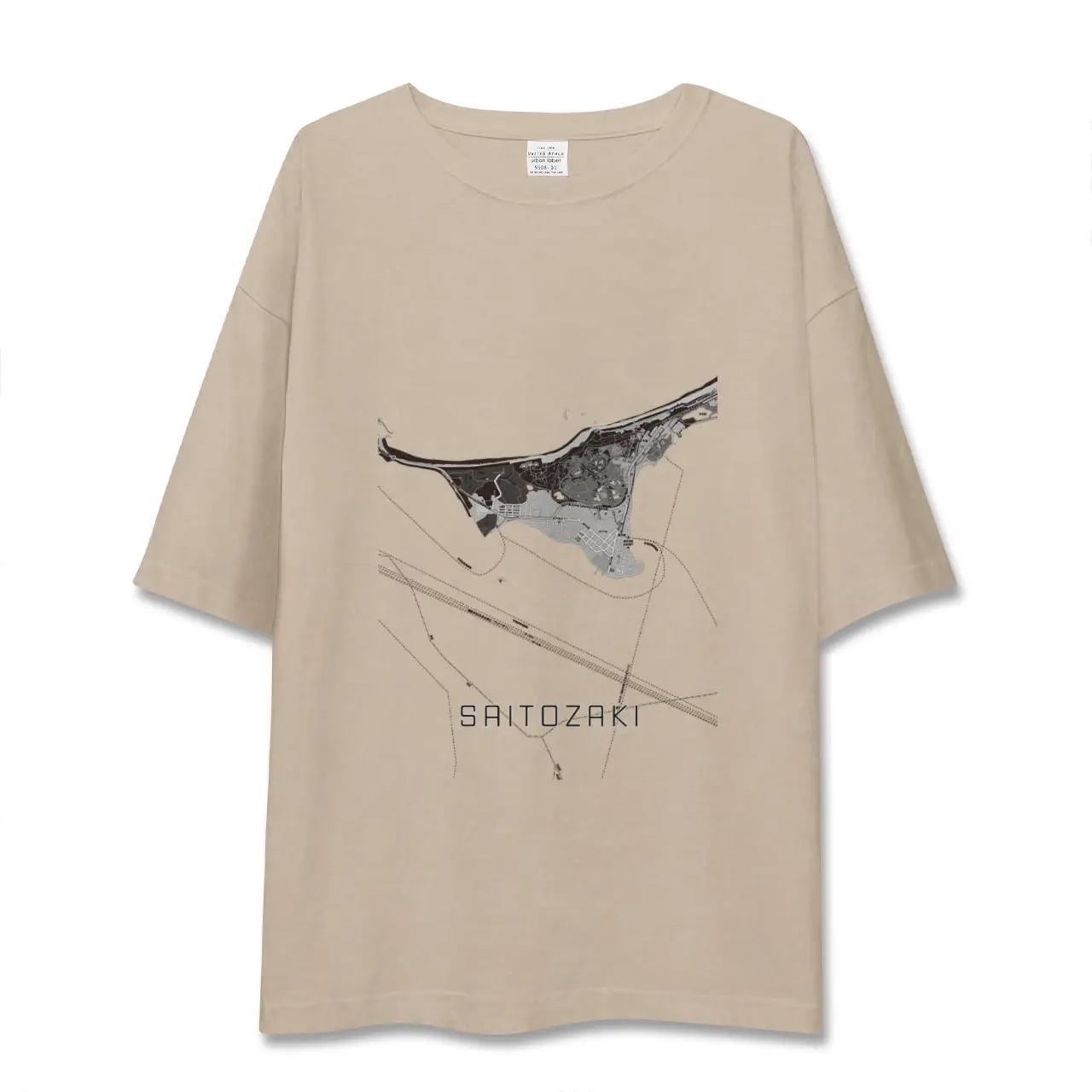 【西戸崎（福岡県）】地図柄ビッグシルエットTシャツ