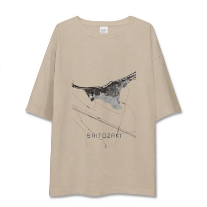 【西戸崎（福岡県）】地図柄ビッグシルエットTシャツ