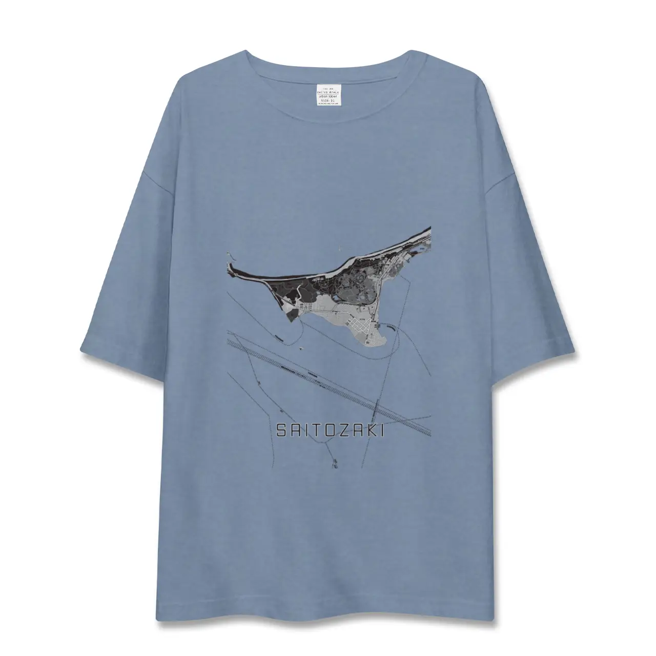 【西戸崎（福岡県）】地図柄ビッグシルエットTシャツ