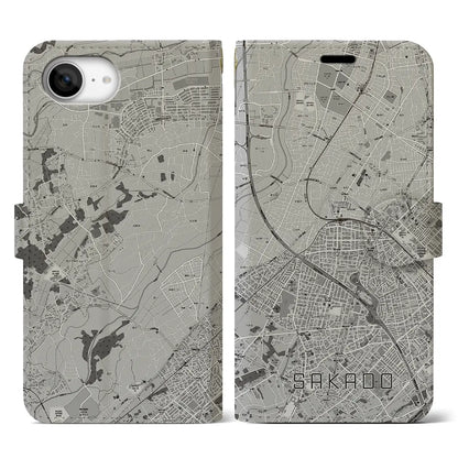 【坂戸（埼玉県）】地図柄iPhoneケース（手帳タイプ）