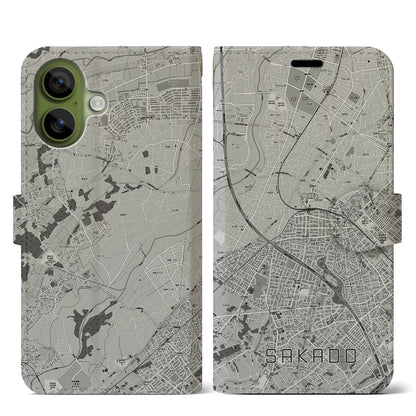 【坂戸（埼玉県）】地図柄iPhoneケース（手帳タイプ）