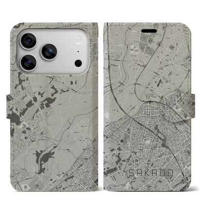 【坂戸（埼玉県）】地図柄iPhoneケース（手帳タイプ）