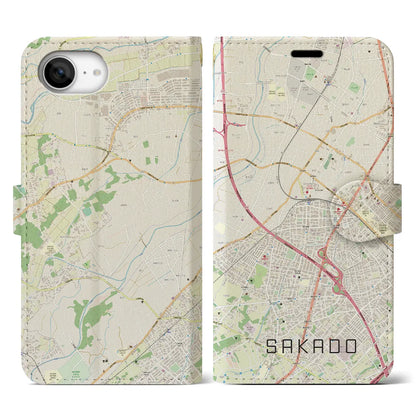 【坂戸（埼玉県）】地図柄iPhoneケース（手帳タイプ）