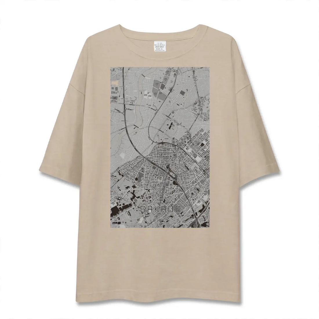 【坂戸（埼玉県）】地図柄ビッグシルエットTシャツ