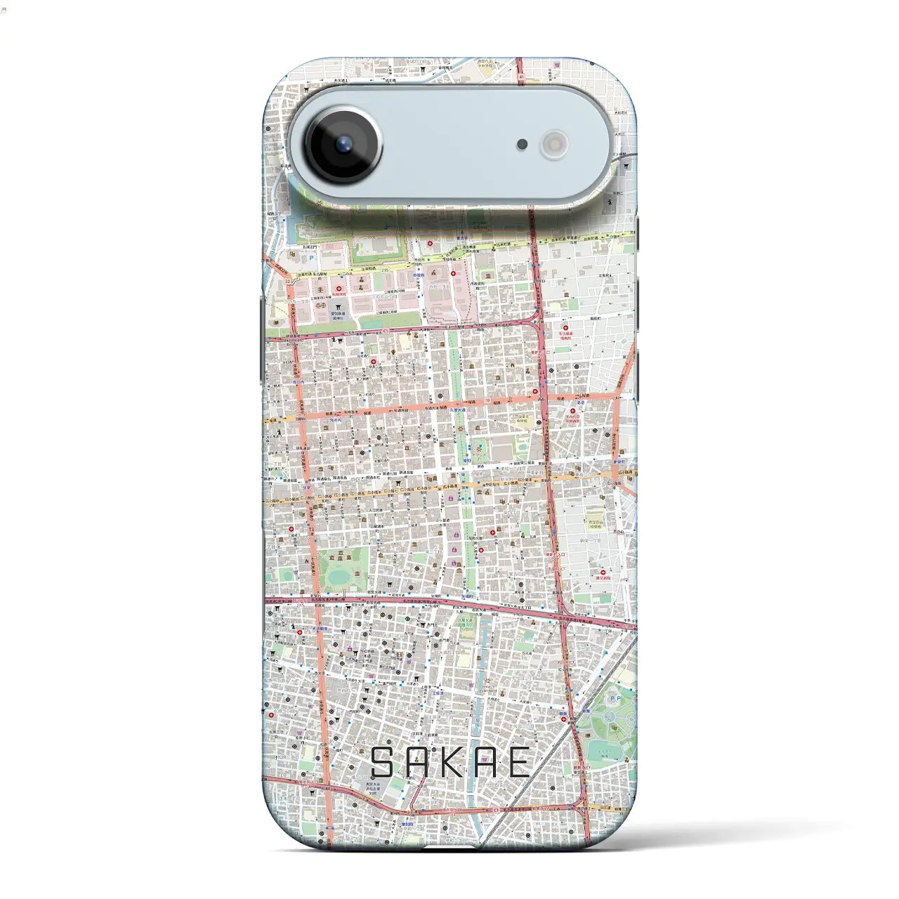 【栄（愛知県）】地図柄iPhoneケース（バックカバータイプ）ブラック・iPhone 17 Pro Max 用