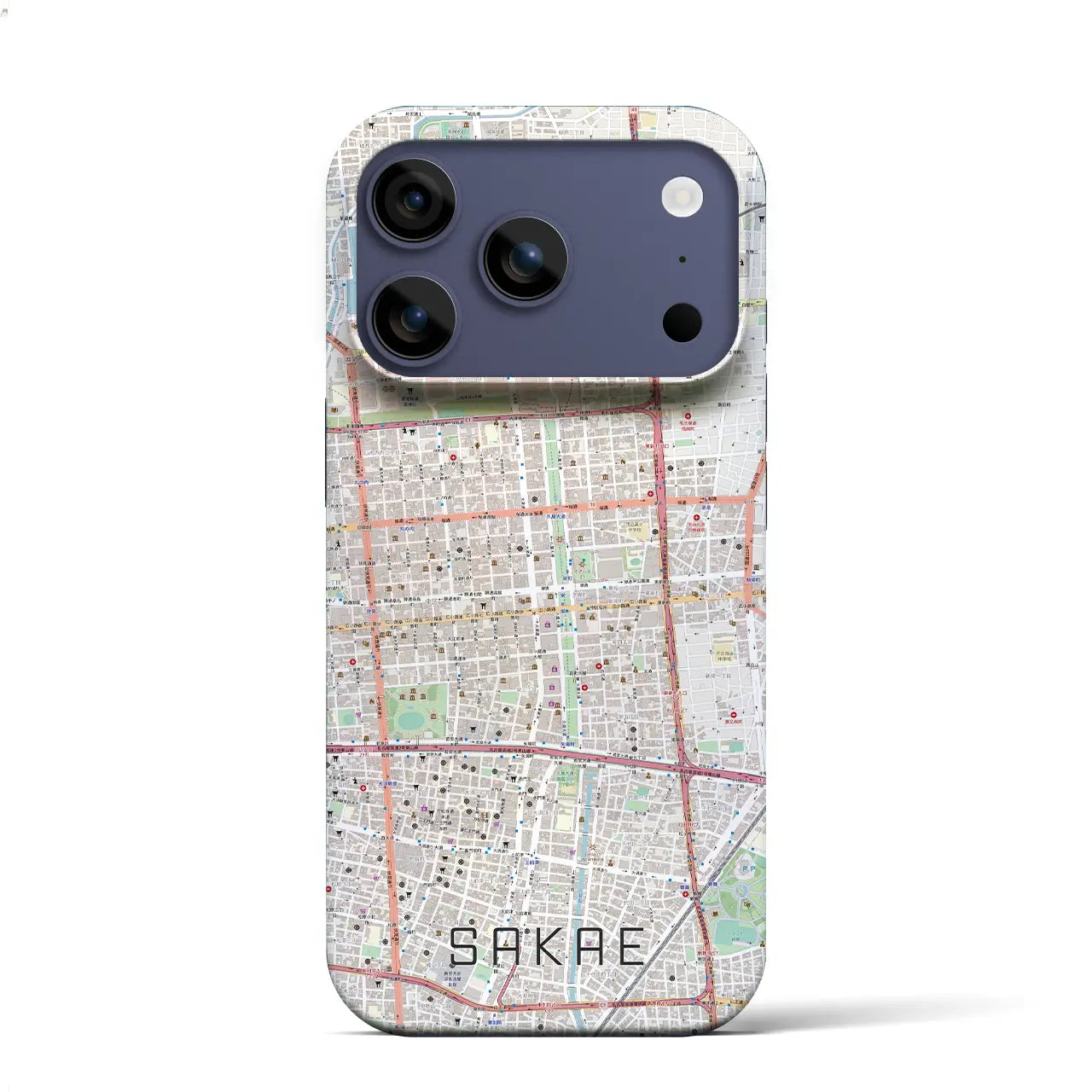 【栄（愛知県）】地図柄iPhoneケース（バックカバータイプ）