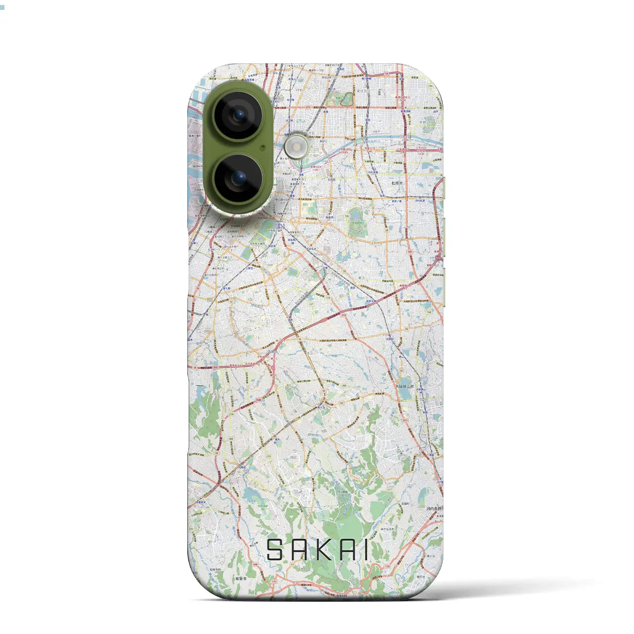 【堺2（大阪府）】地図柄iPhoneケース（バックカバータイプ）