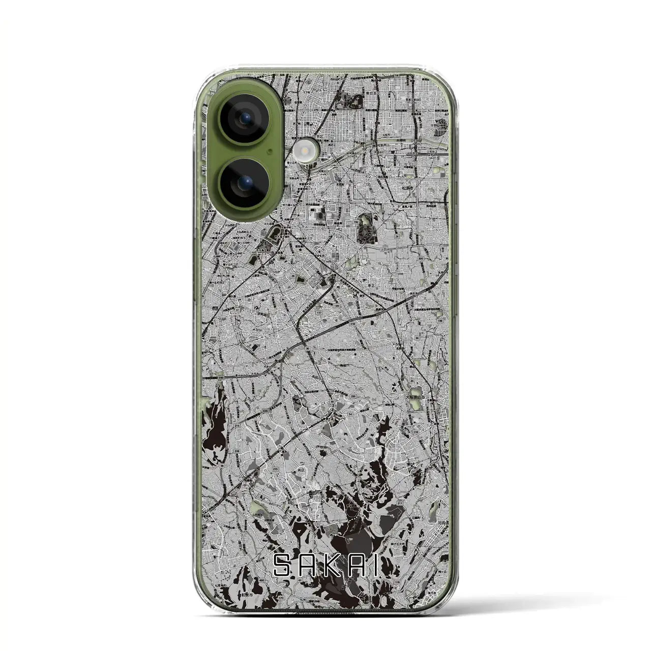【堺2（大阪府）】地図柄iPhoneケース（クリアタイプ）