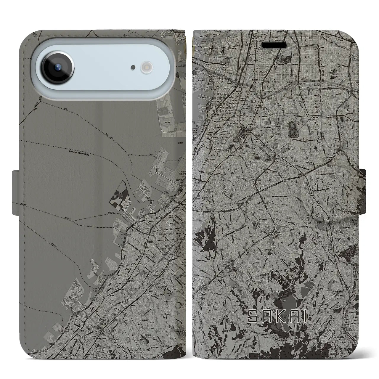 【堺2（大阪府）】地図柄iPhoneケース（手帳タイプ）