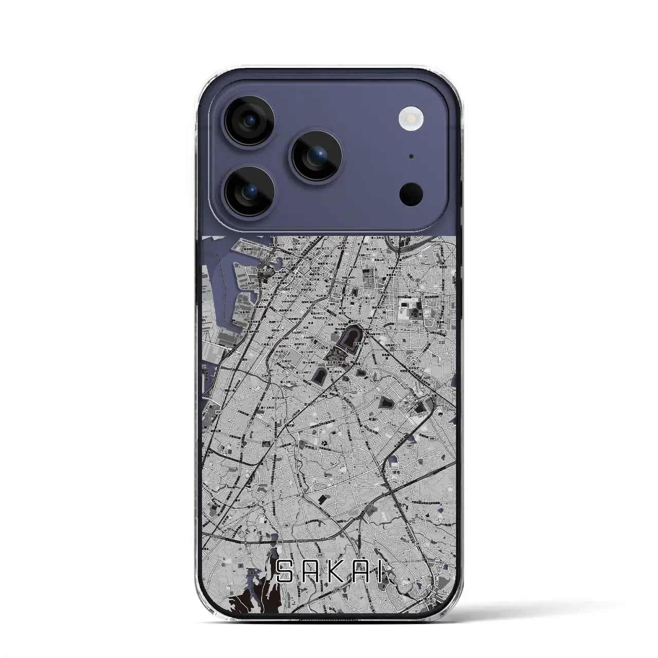 【堺（大阪府）】地図柄iPhoneケース（クリアタイプ）