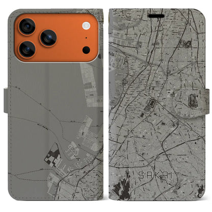 【堺（大阪府）】地図柄iPhoneケース（手帳タイプ）