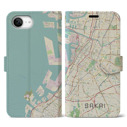 【堺（大阪府）】地図柄iPhoneケース（手帳タイプ）