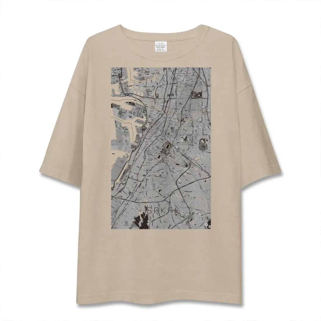 【堺（大阪府）】地図柄ビッグシルエットTシャツ