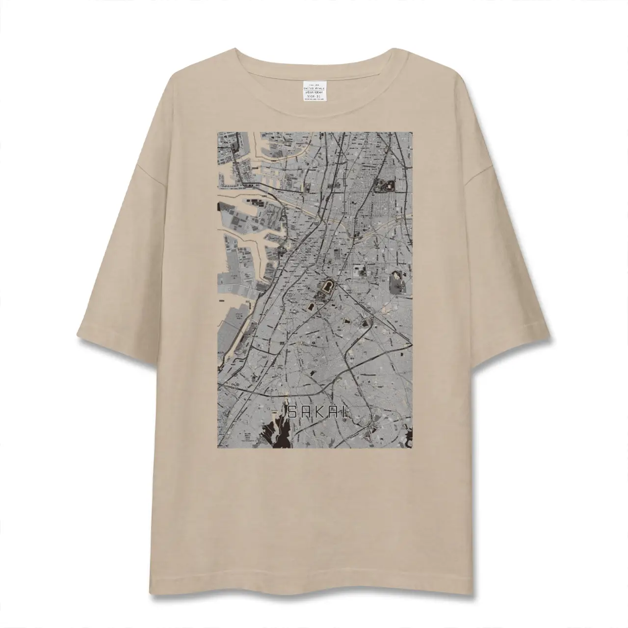 【堺（大阪府）】地図柄ビッグシルエットTシャツ