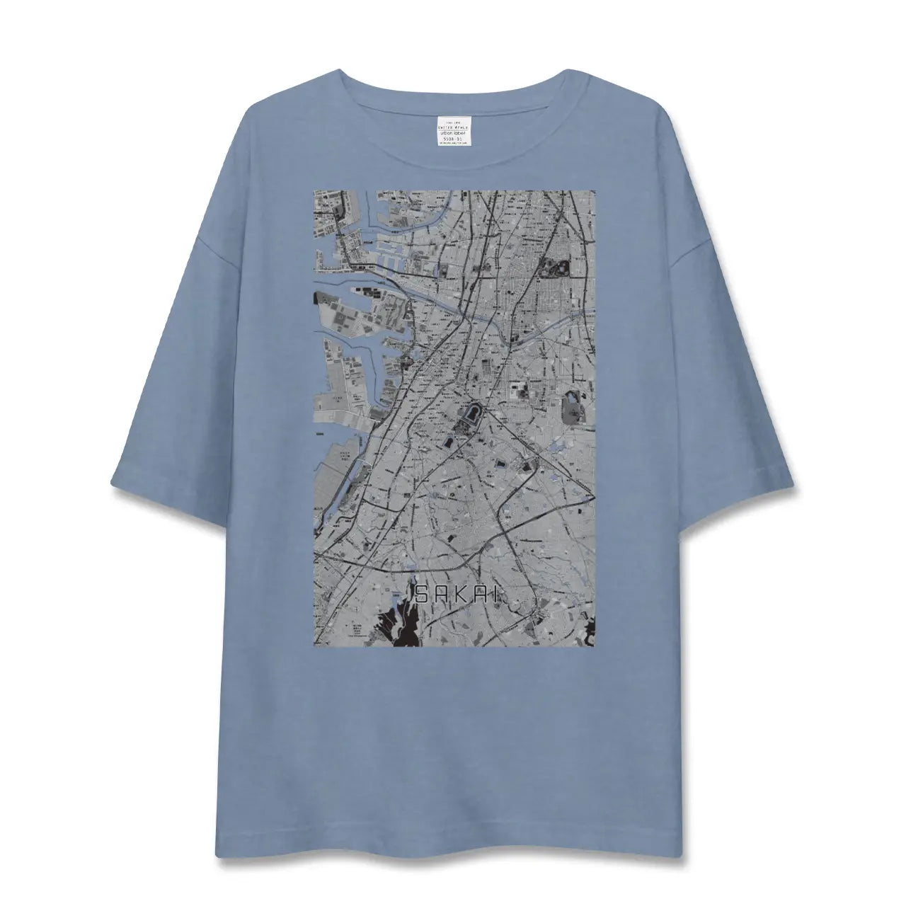 【堺（大阪府）】地図柄ビッグシルエットTシャツ