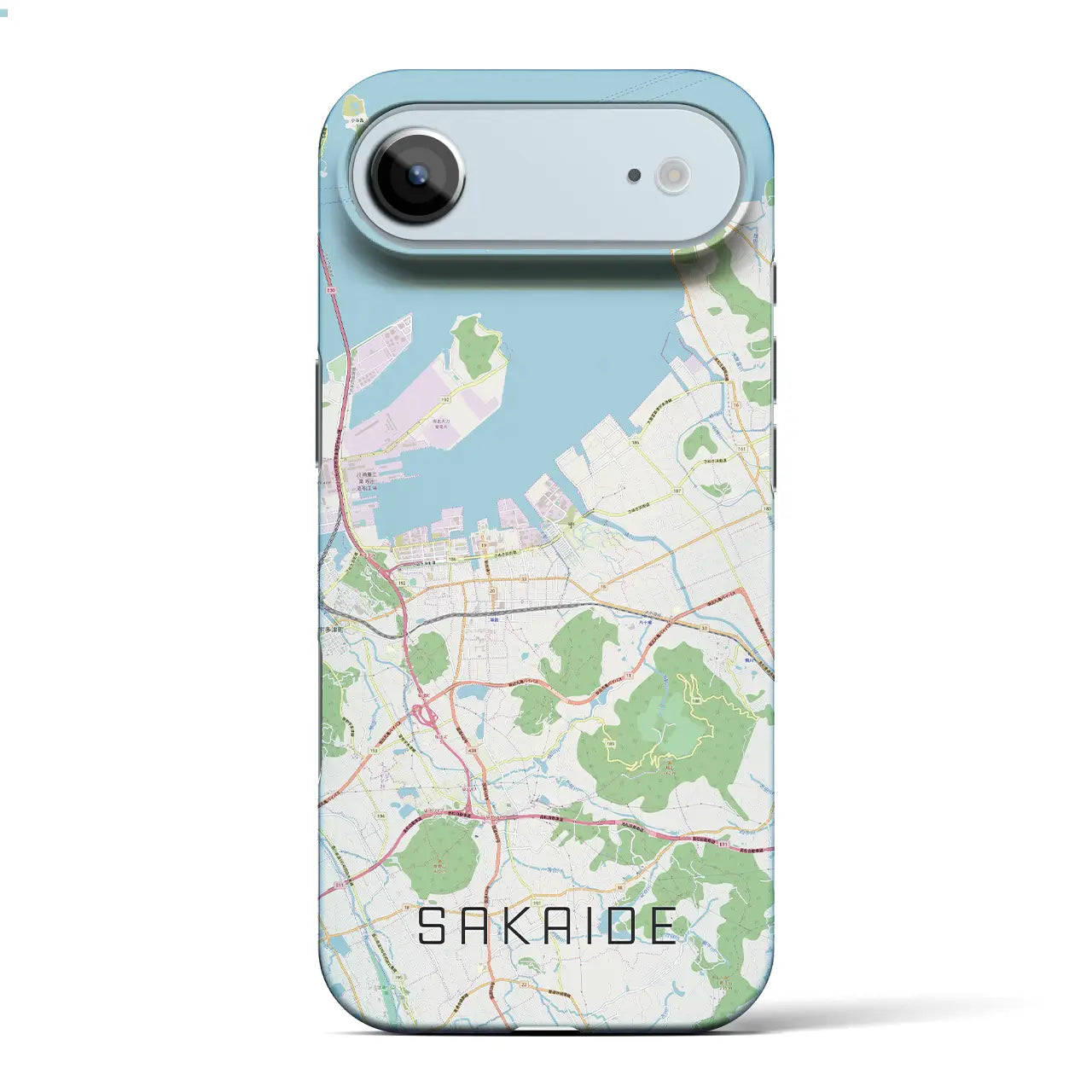 【坂出（香川県）】地図柄iPhoneケース（バックカバータイプ）ブラック・iPhone 17 Pro Max 用