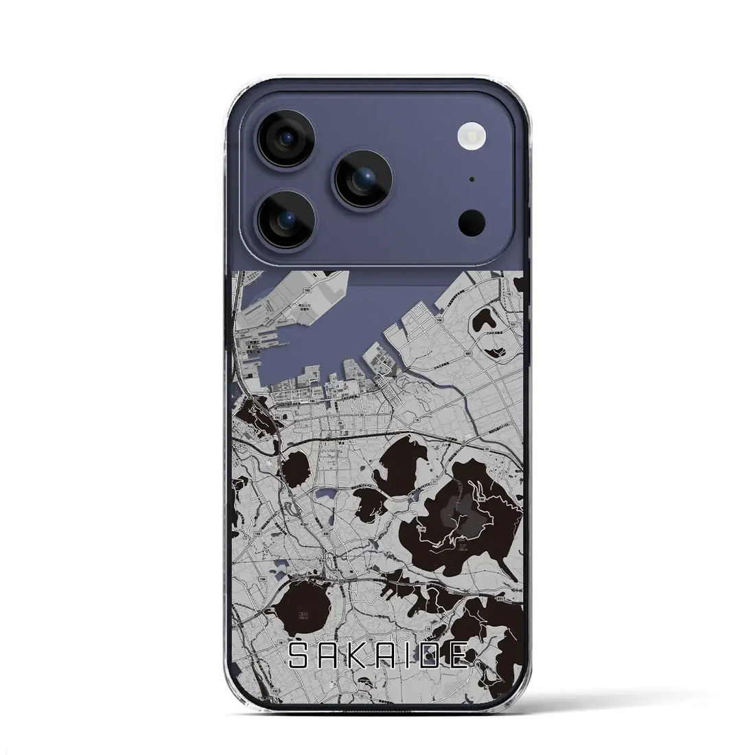 【坂出（香川県）】地図柄iPhoneケース（クリアタイプ）モノトーン・iPhone 17 Pro Max 用