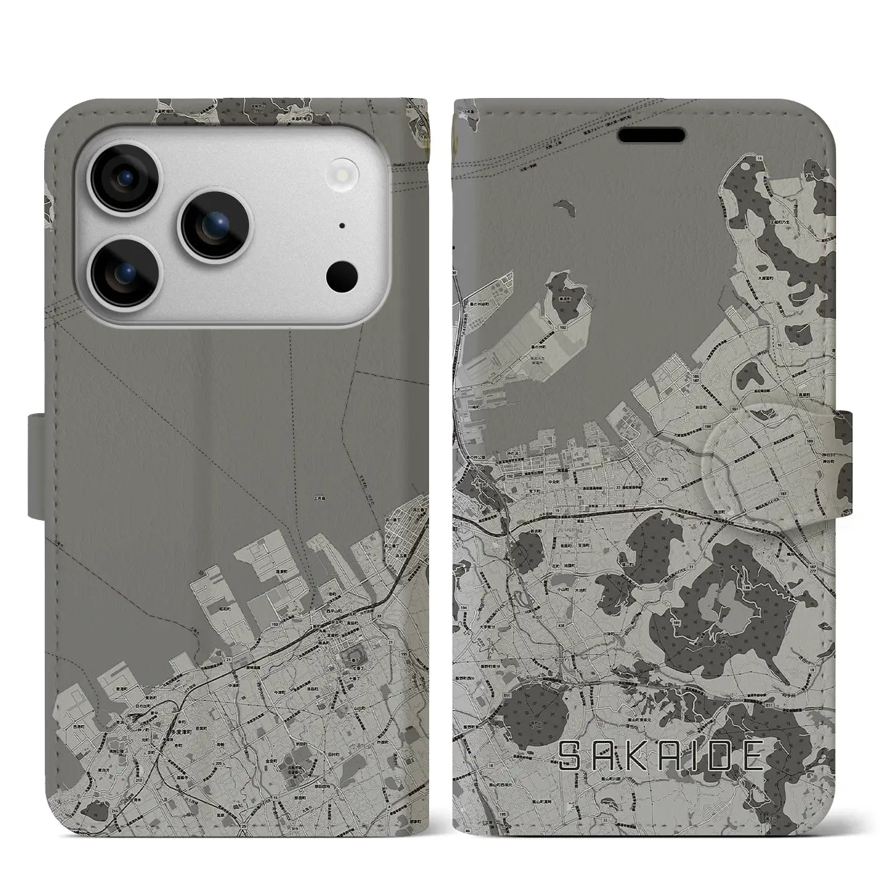 【坂出（香川県）】地図柄iPhoneケース（手帳タイプ）