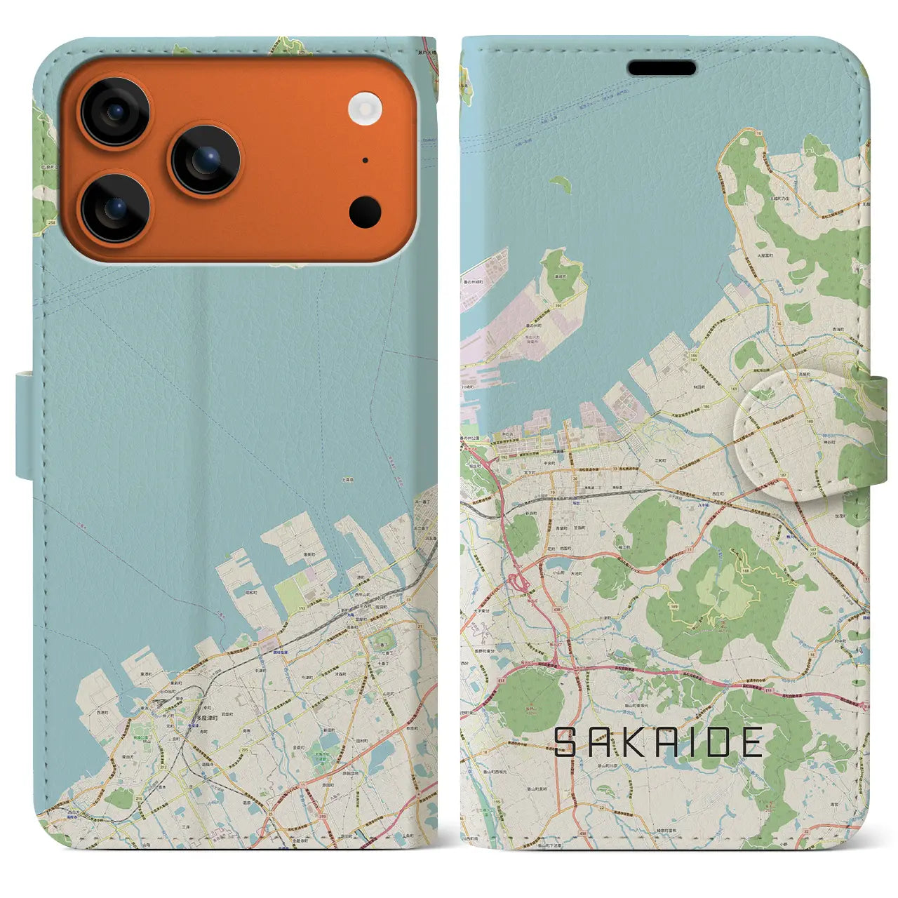 【坂出（香川県）】地図柄iPhoneケース（手帳タイプ）