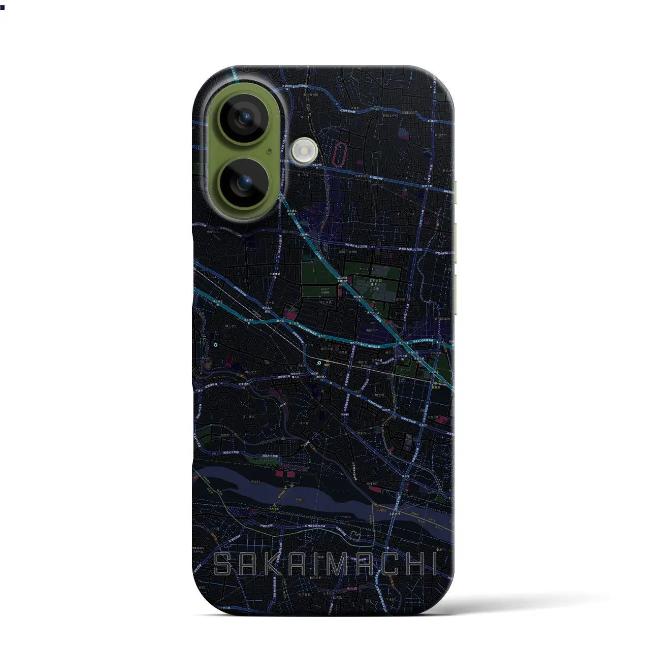 【境町（群馬県）】地図柄iPhoneケース（バックカバータイプ）