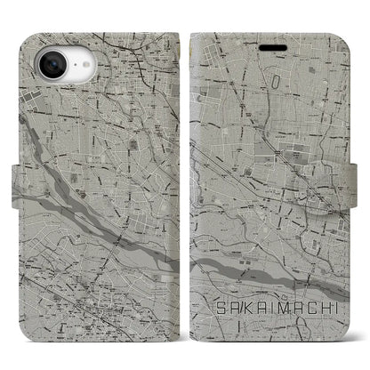 【境町（群馬県）】地図柄iPhoneケース（手帳タイプ）