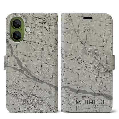 【境町（群馬県）】地図柄iPhoneケース（手帳タイプ）