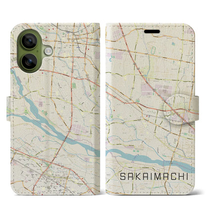 【境町（群馬県）】地図柄iPhoneケース（手帳タイプ）