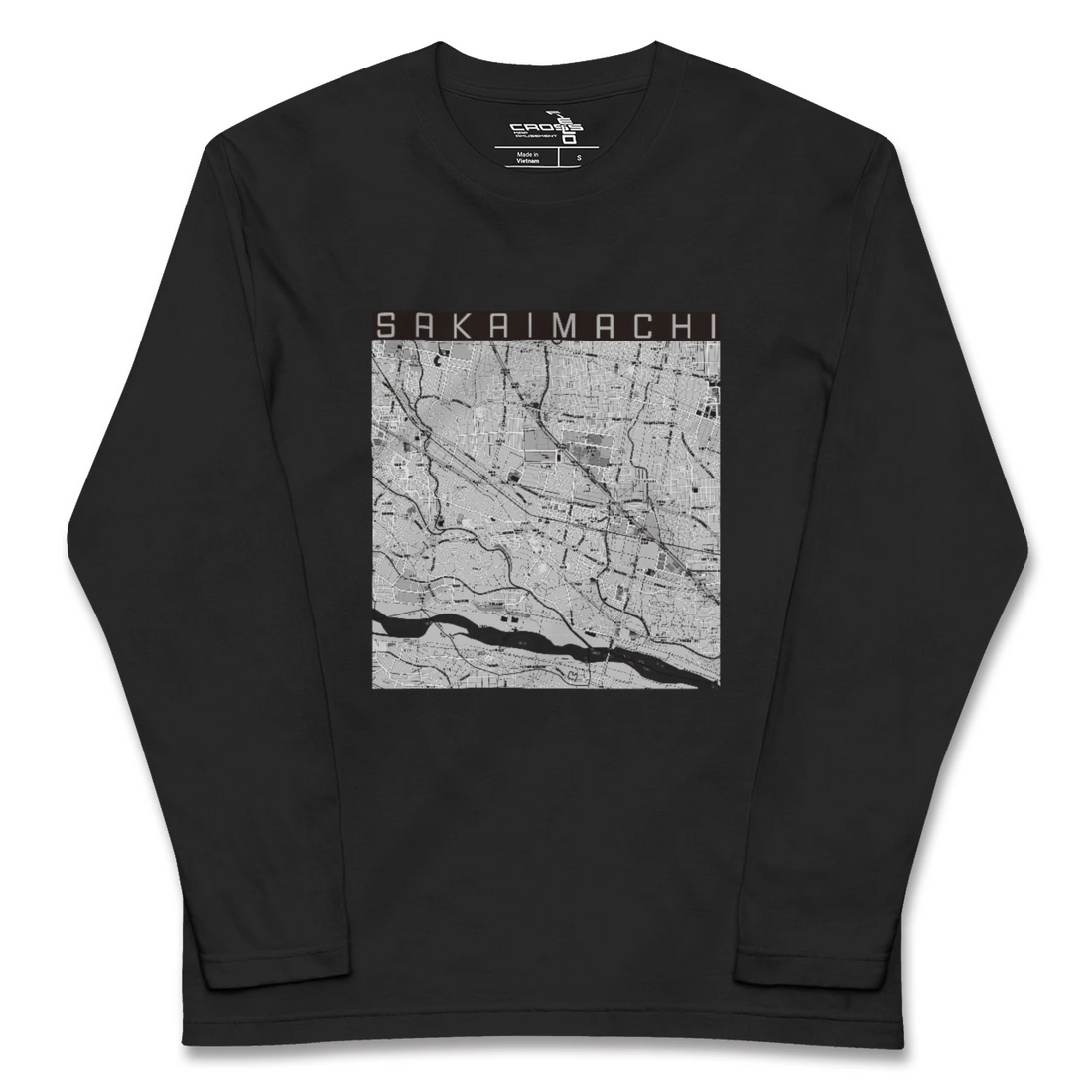 【境町（群馬県）】地図柄ロングスリーブTシャツ