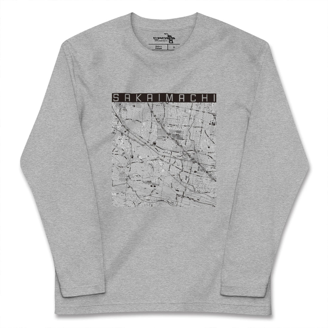 【境町(群馬県)】地図柄ロングスリーブTシャツ