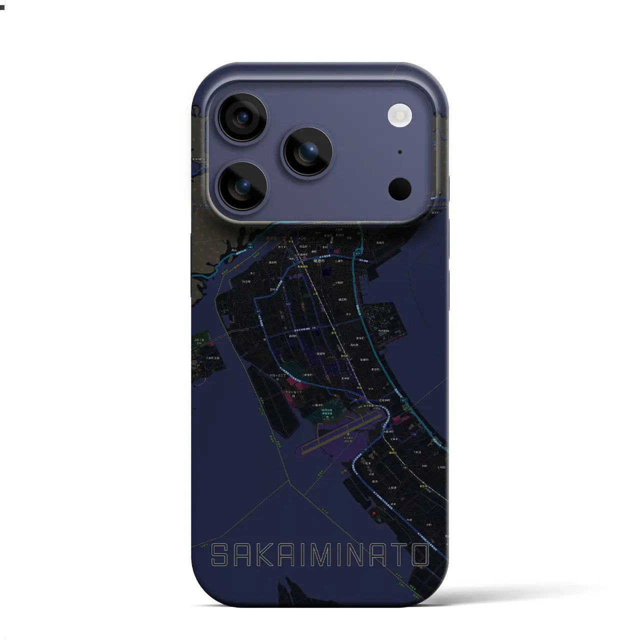 【境港（鳥取県）】地図柄iPhoneケース（バックカバータイプ）