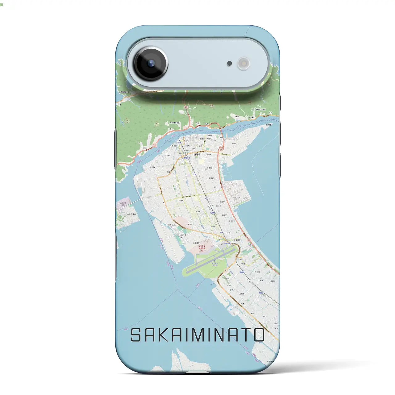 【境港（鳥取県）】地図柄iPhoneケース（バックカバータイプ）