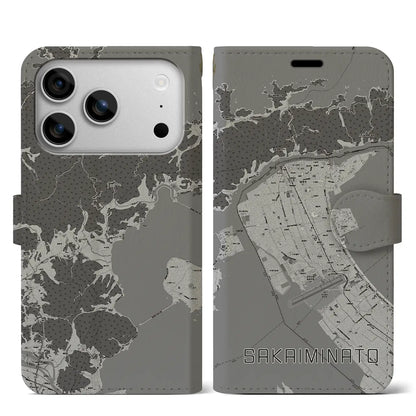 【境港（鳥取県）】地図柄iPhoneケース（手帳タイプ）