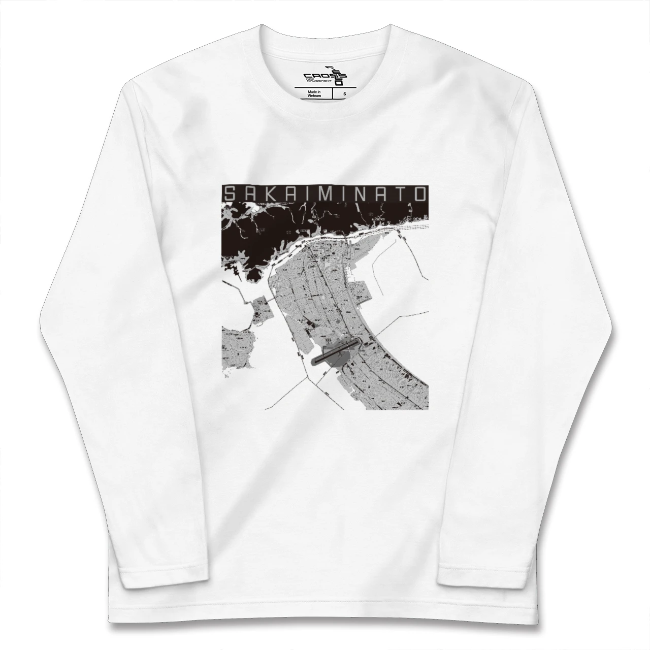 【境港（鳥取県）】地図柄ロングスリーブTシャツ