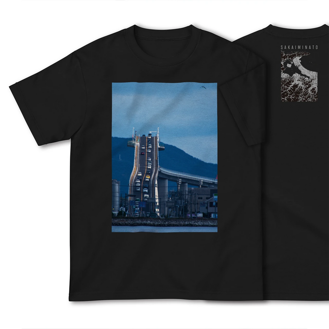 【境港(鳥取県)】Map World ハイクオリティTシャツ