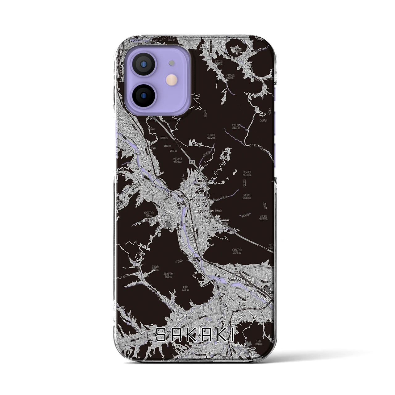 【坂城（長野県）】地図柄iPhoneケース（クリアタイプ）