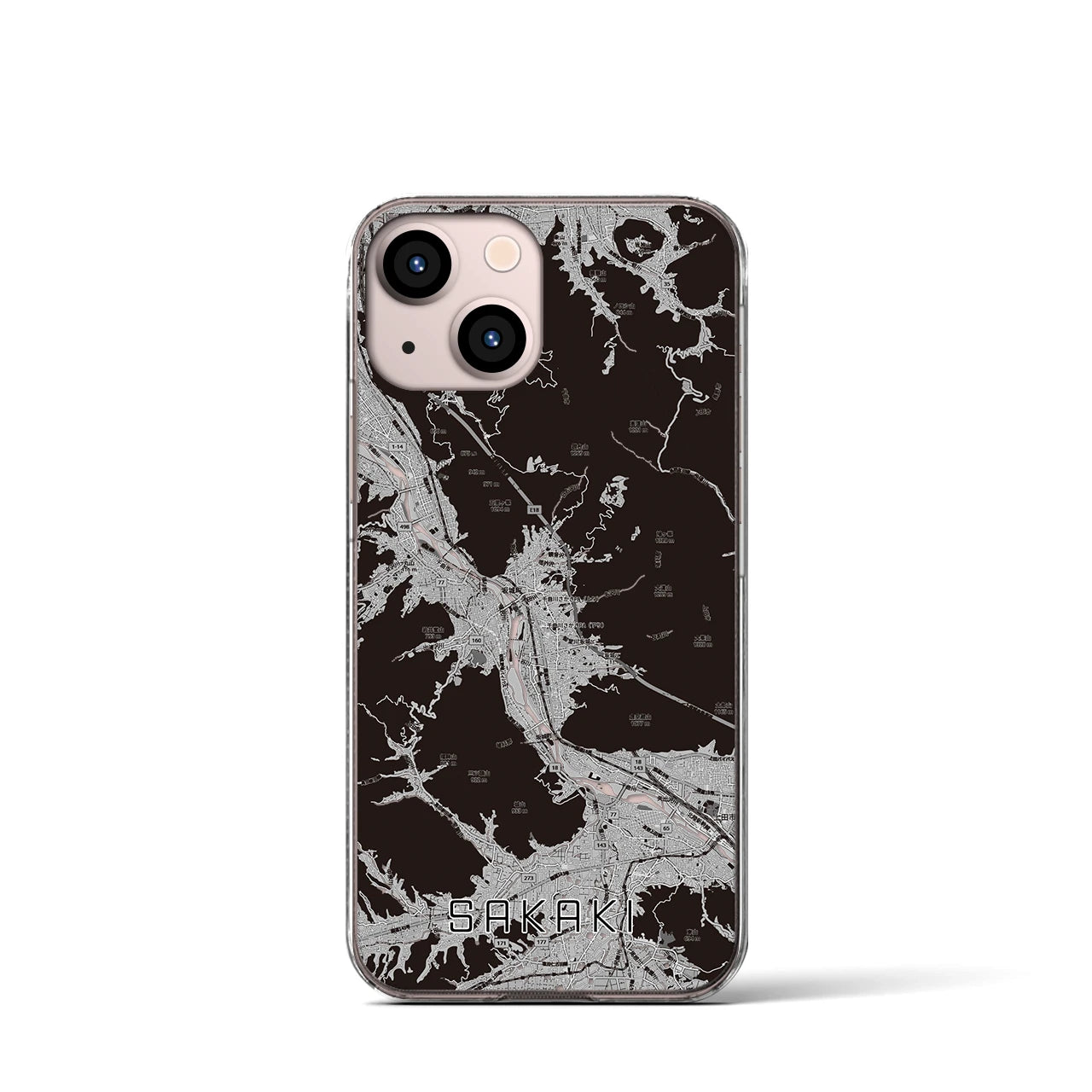 【坂城（長野県）】地図柄iPhoneケース（クリアタイプ）