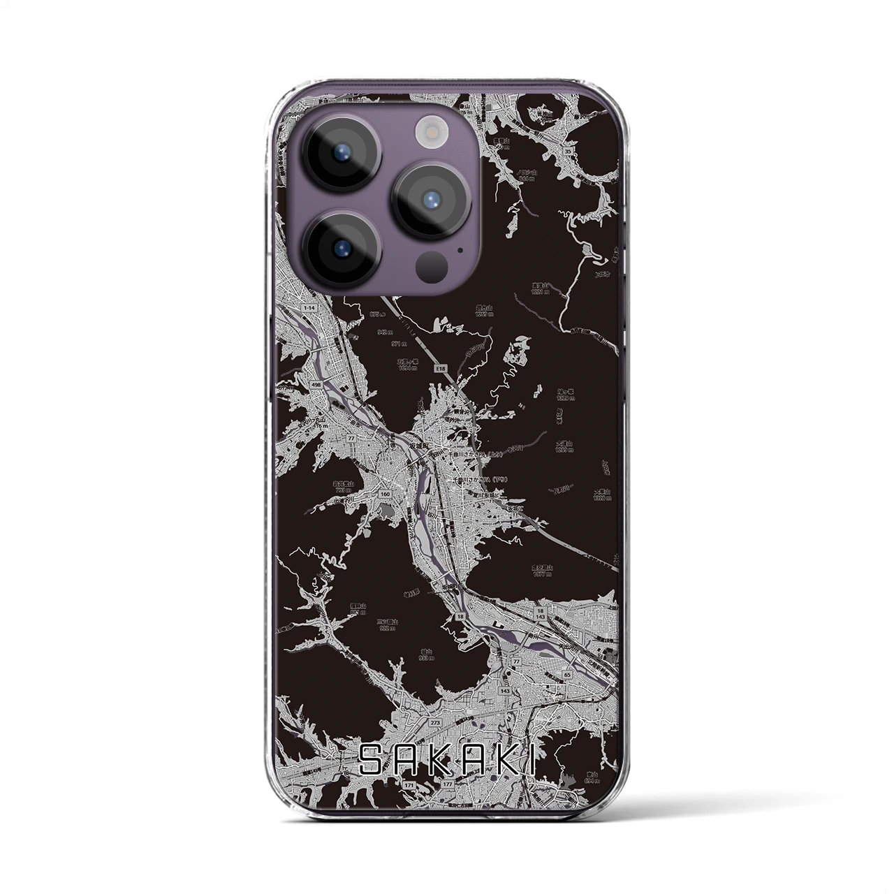 【坂城（長野県）】地図柄iPhoneケース（クリアタイプ）