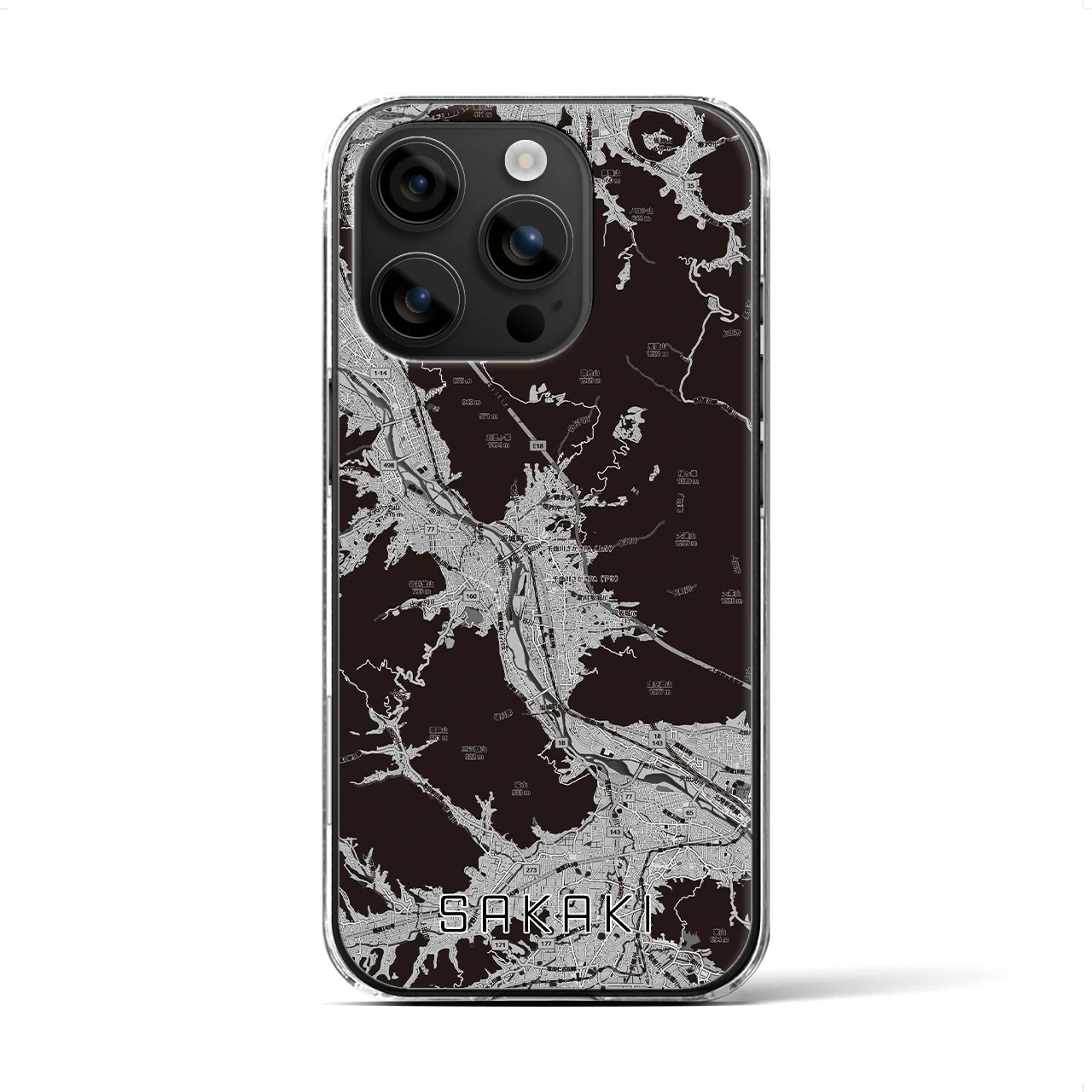 【坂城（長野県）】地図柄iPhoneケース（クリアタイプ）