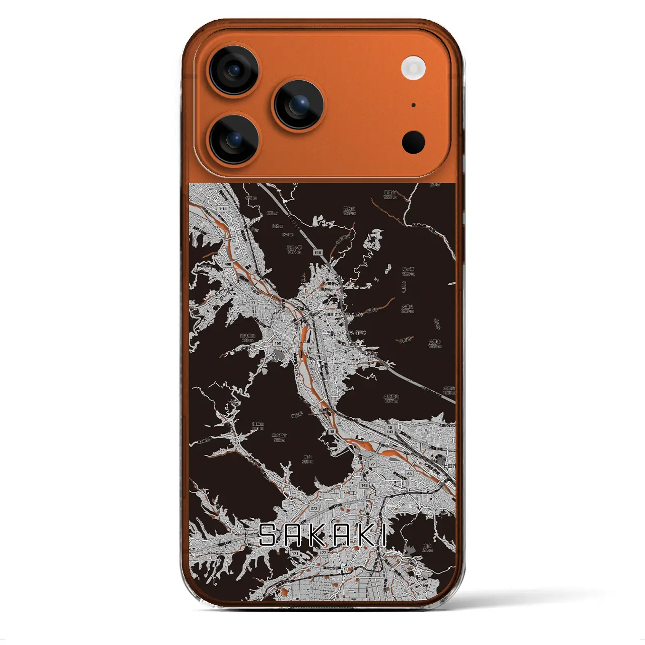 【坂城（長野県）】地図柄iPhoneケース（クリアタイプ）