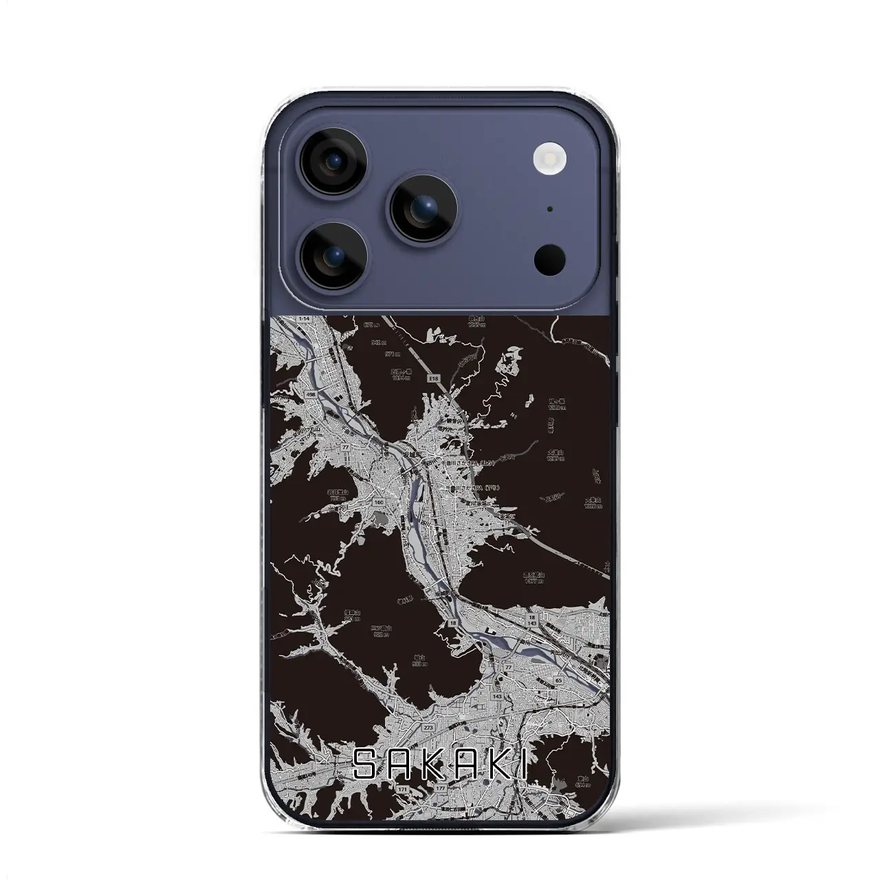 【坂城（長野県）】地図柄iPhoneケース（クリアタイプ）