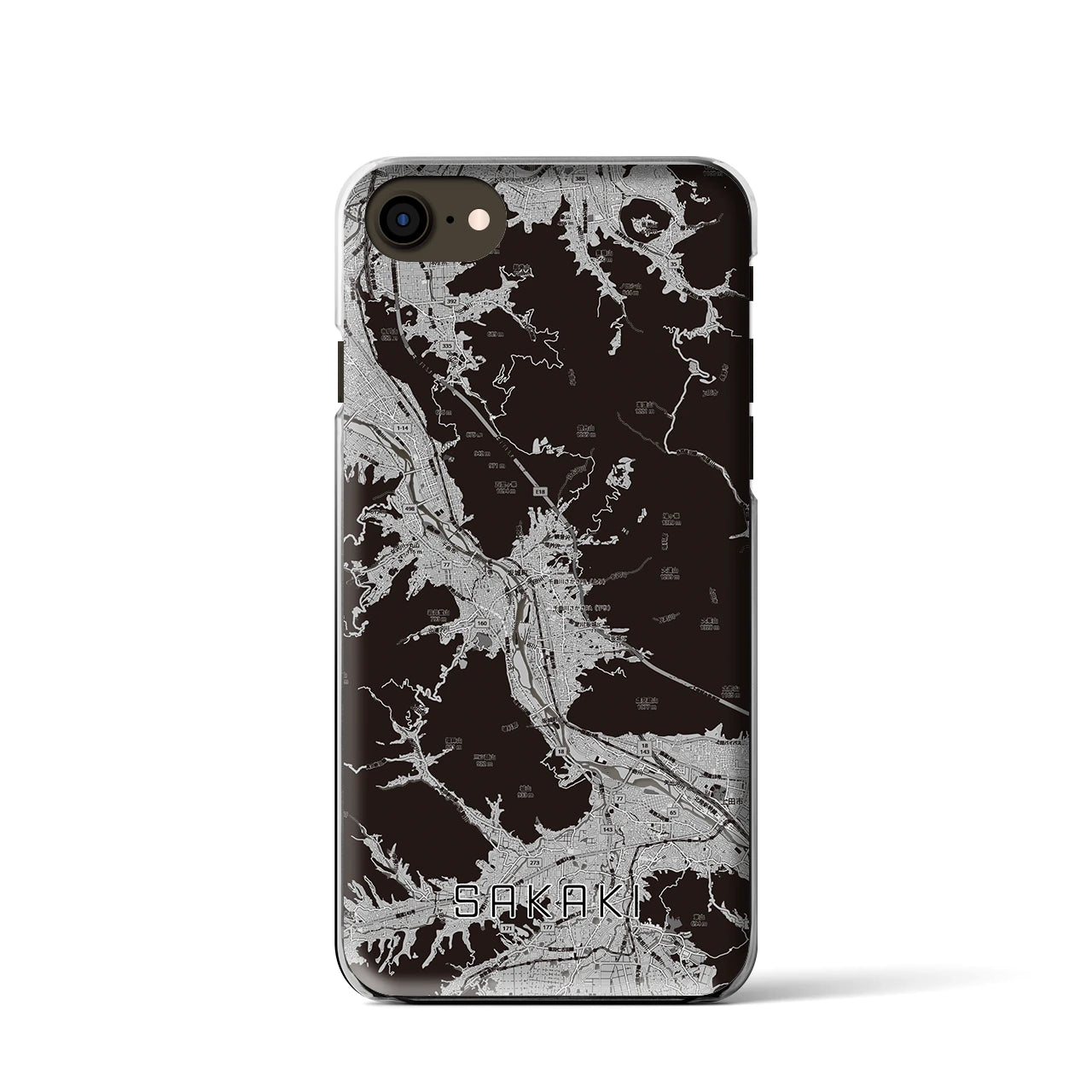 【坂城（長野県）】地図柄iPhoneケース（クリアタイプ）