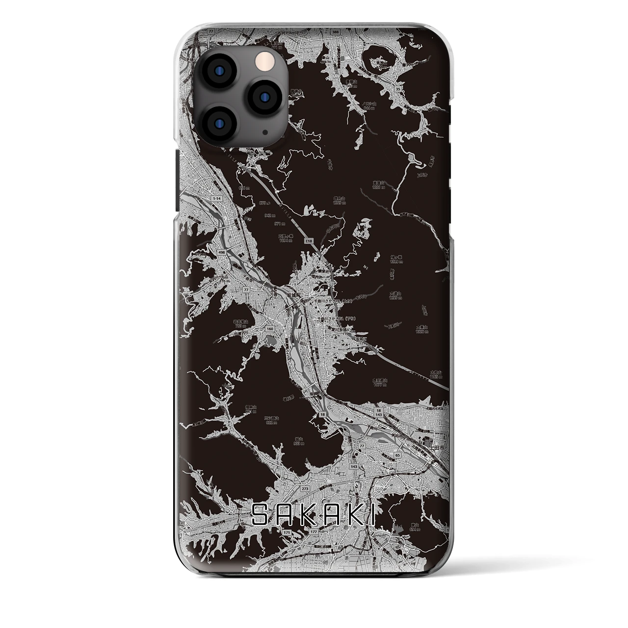 【坂城（長野県）】地図柄iPhoneケース（クリアタイプ）