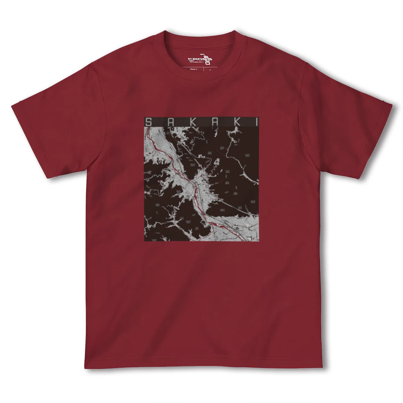 【坂城（長野県）】地図柄ヘビーウェイトTシャツ