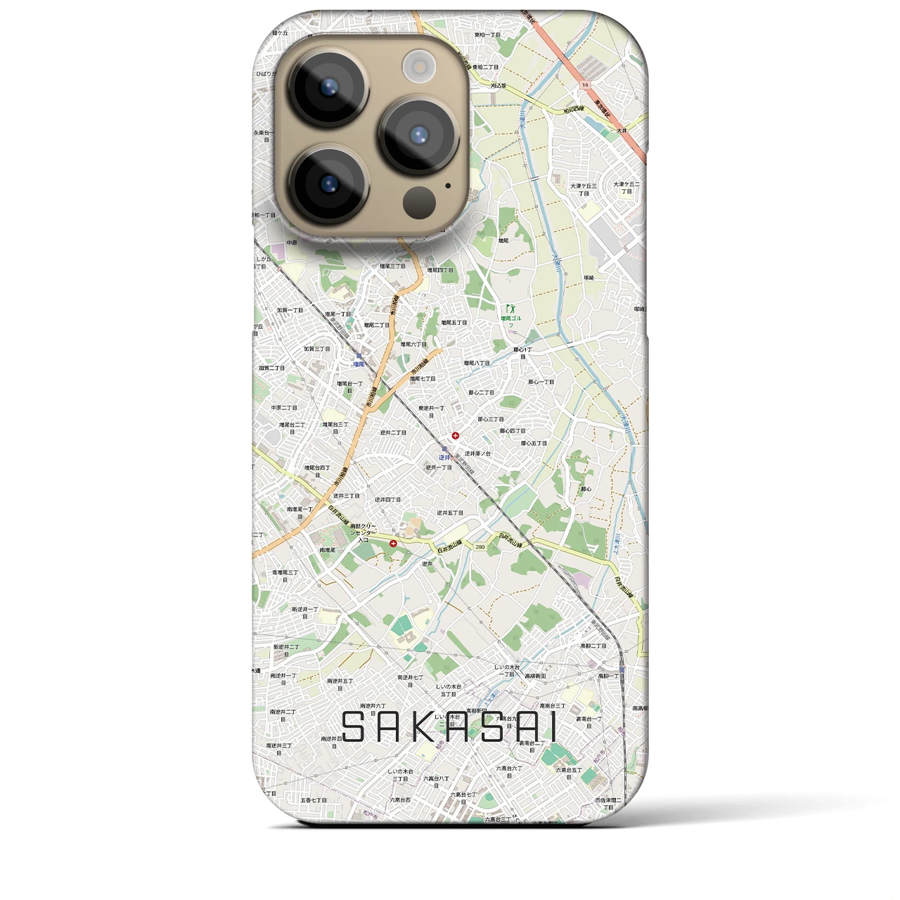 【逆井（千葉県）】地図柄iPhoneケース（バックカバータイプ）