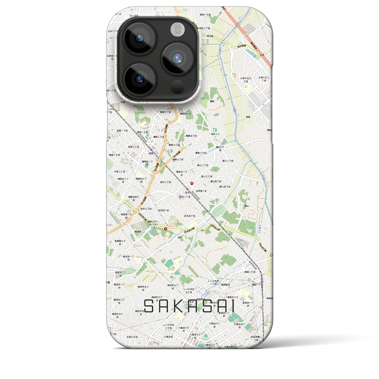 【逆井（千葉県）】地図柄iPhoneケース（バックカバータイプ）