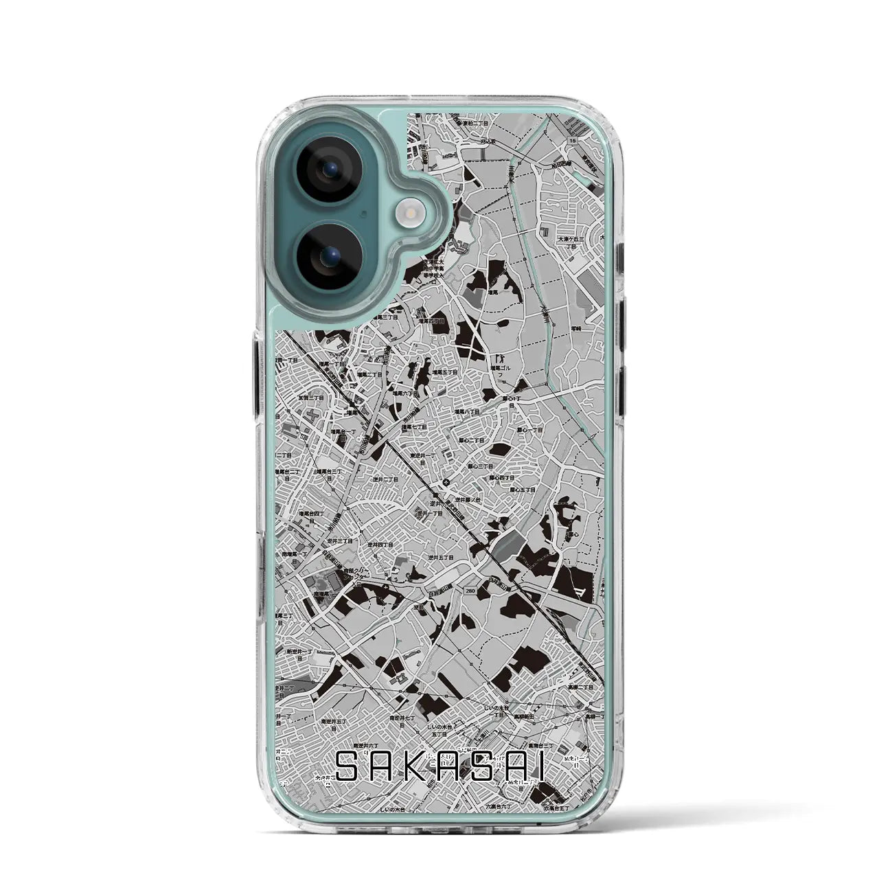 【逆井（千葉県）】地図柄iPhoneケース（MagSafeタイプ）