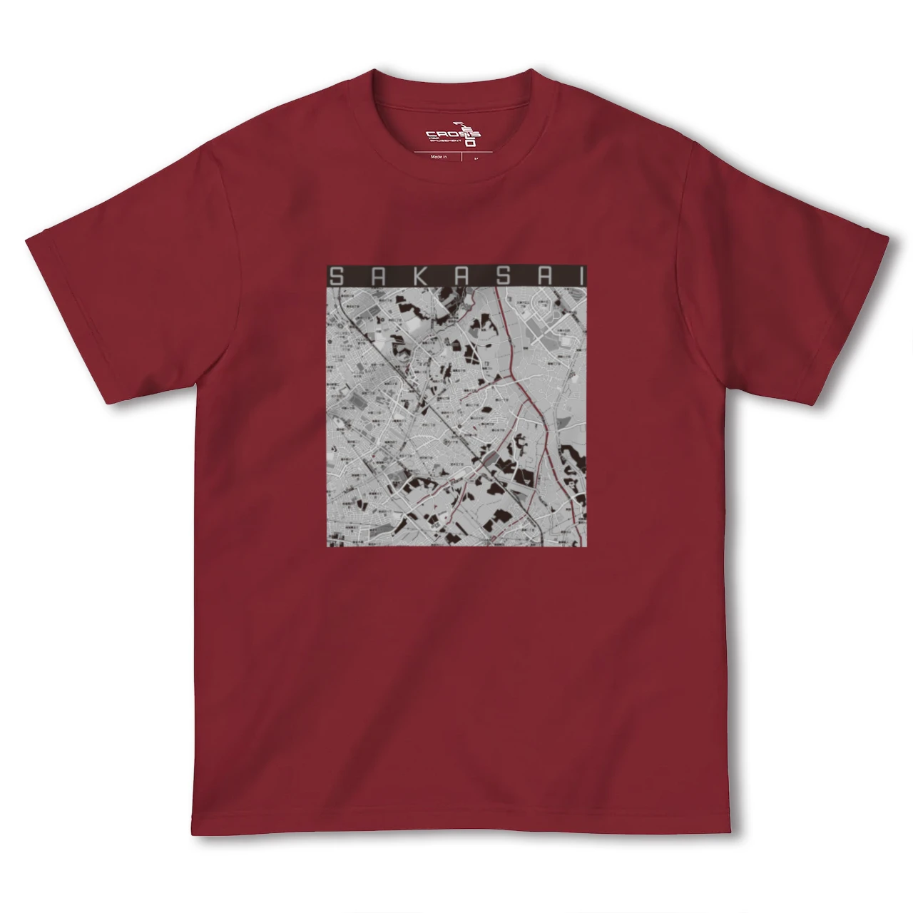 【逆井（千葉県）】地図柄ヘビーウェイトTシャツ