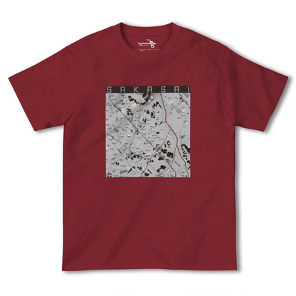【逆井（千葉県）】地図柄ヘビーウェイトTシャツ