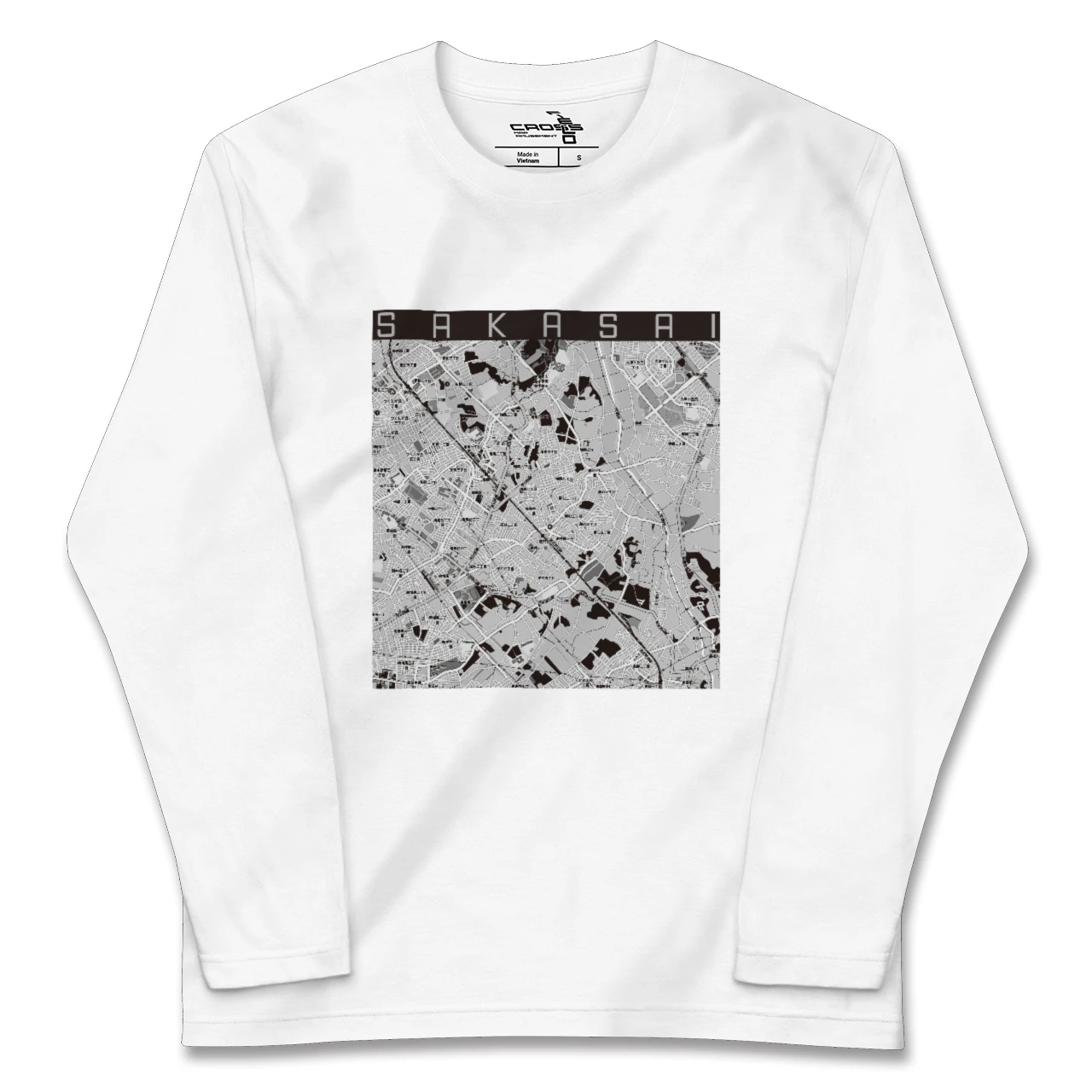 【逆井（千葉県）】地図柄ロングスリーブTシャツ